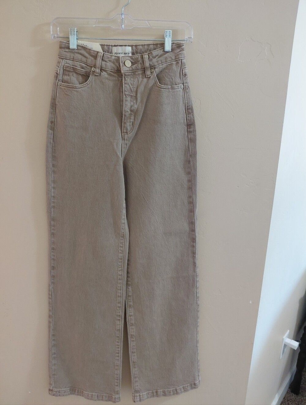 NEW ABRAND JEANS 94 high & wide leg denim jeans in Mushroom